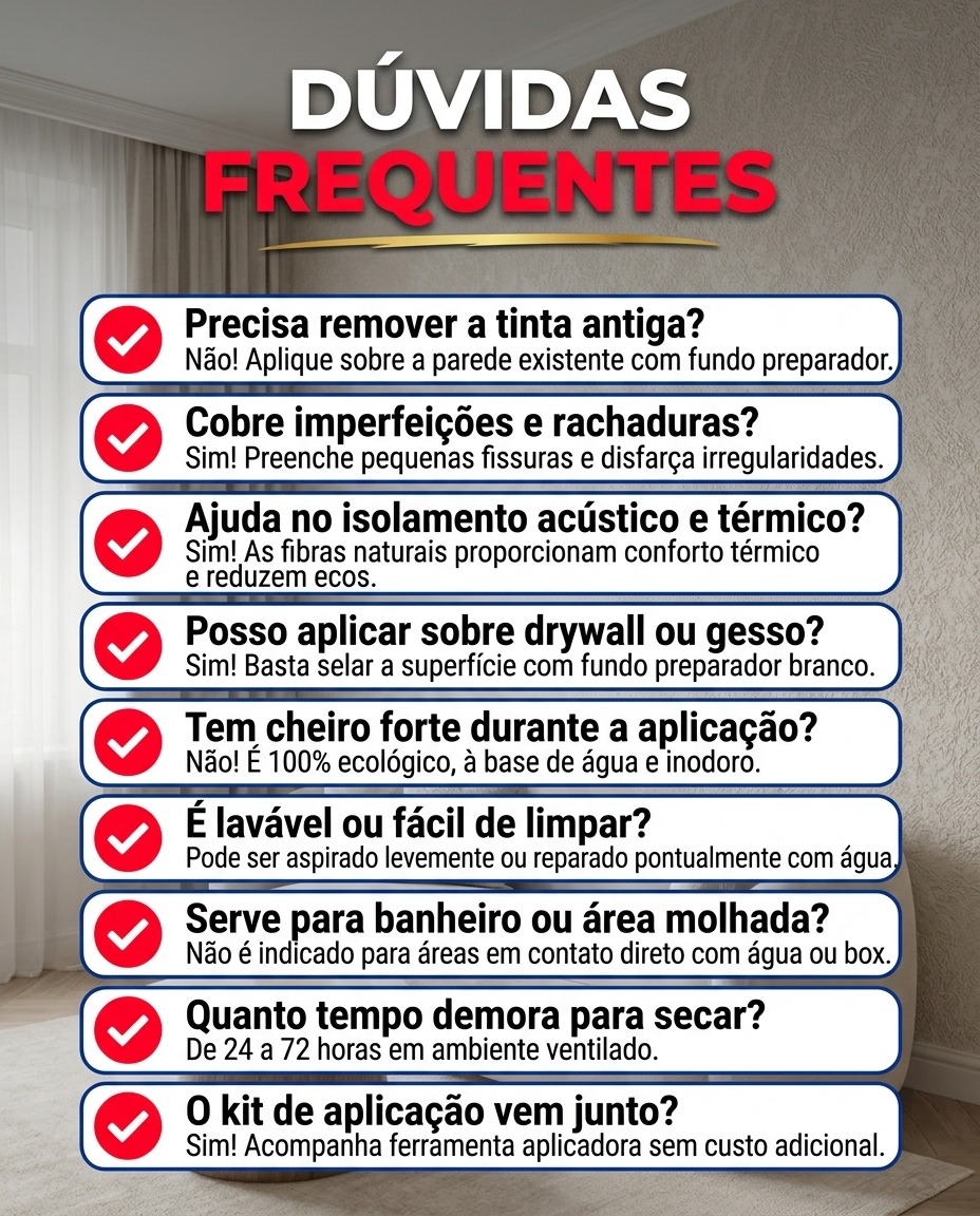 Dúvidas frequentes sobre o Papel de Parede Líquido Decora Fácil